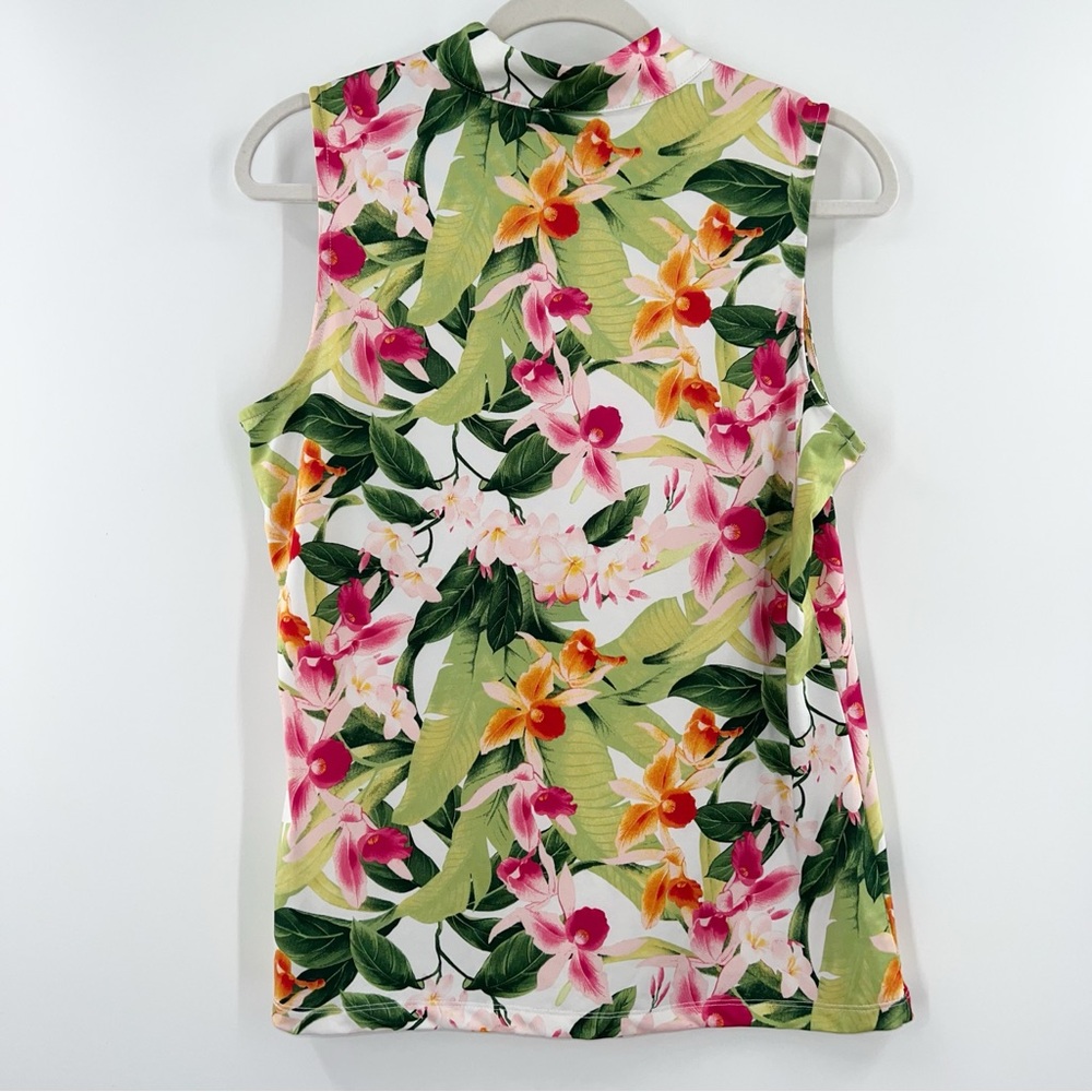 Tommy Bahama Active Quarter Zip Mock Neck Tropical Tank Top size Large - Picture 4 of 7